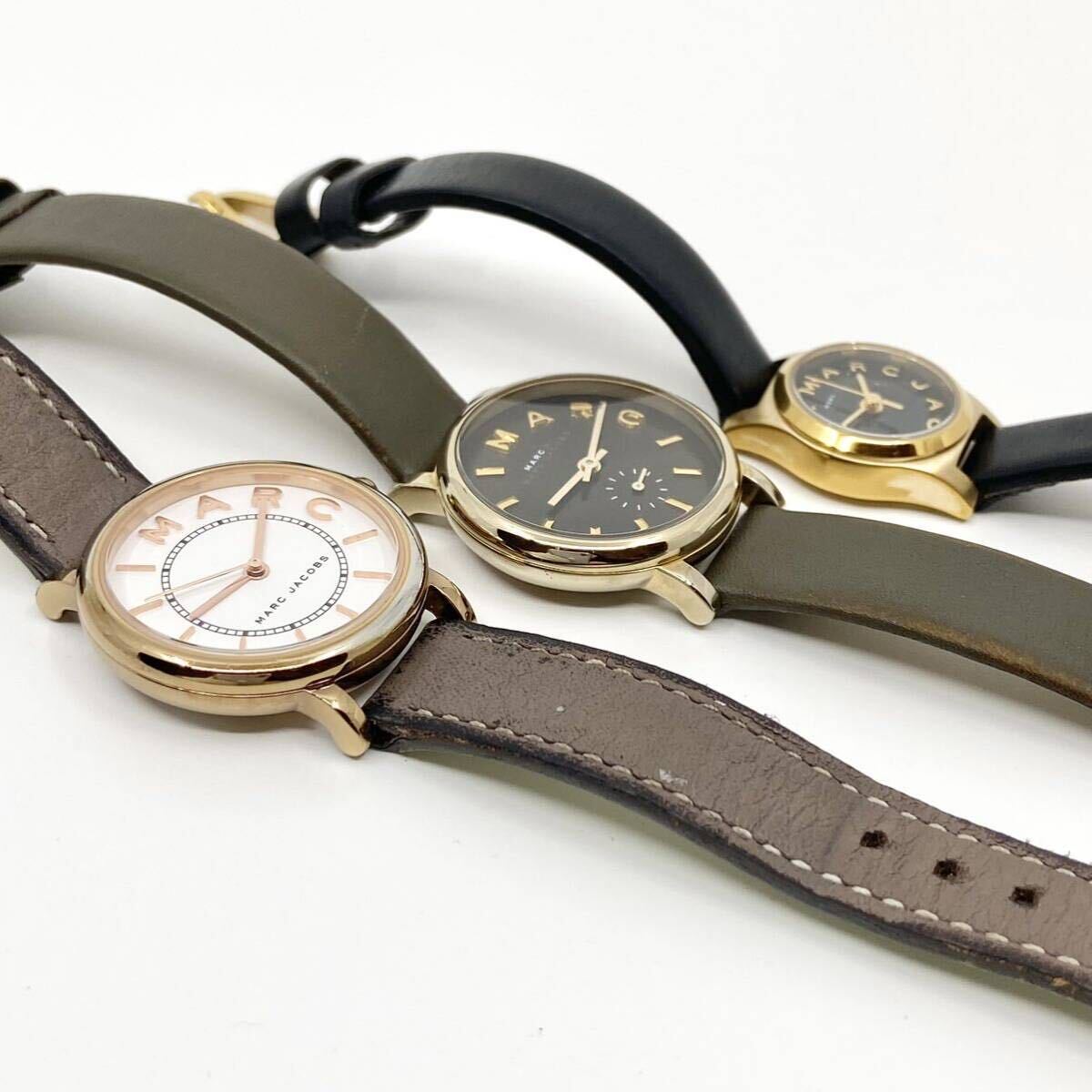 まとめ MARC JACOBS 3本 腕時計 ロゴインデックス スモセコ クォーツ quartz ゴールド 金 マークジェイコブス Y678_画像4