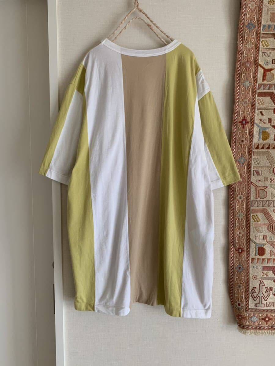  Marni пастель цвет футболка бежевый желтый белый tops свободно довольно большой мужской короткий рукав MARNI cut and sewn хлопок 