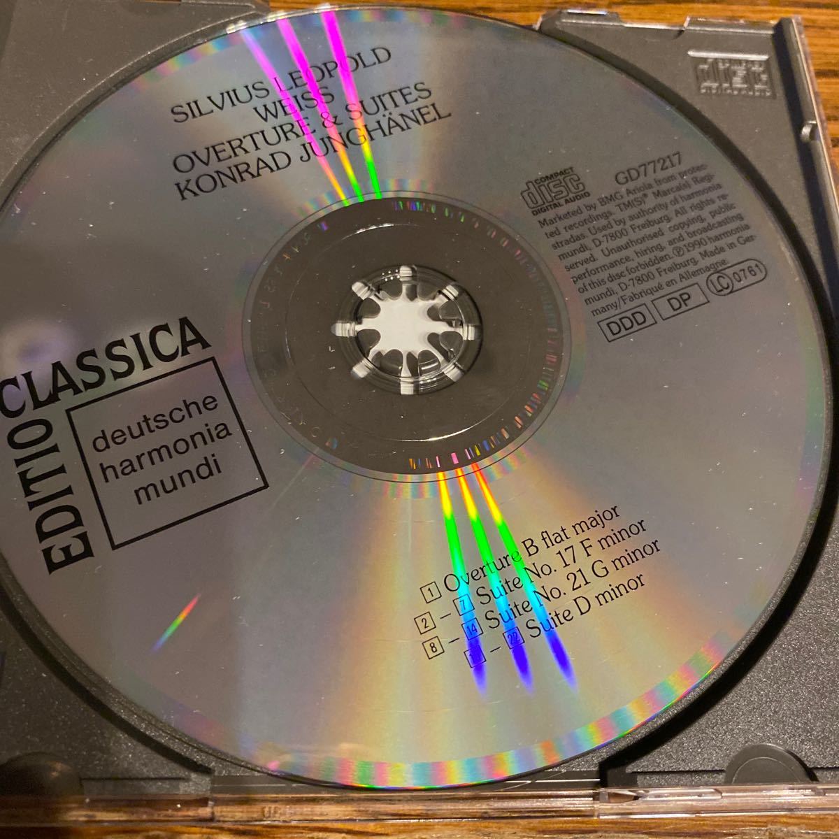 中古CD シルヴィウス レオポルト ヴァイス 序曲と組曲 コンラート ユングヘーネル SILVIUS LEOPOLD WEISS OVERTURE & SUITESの画像3