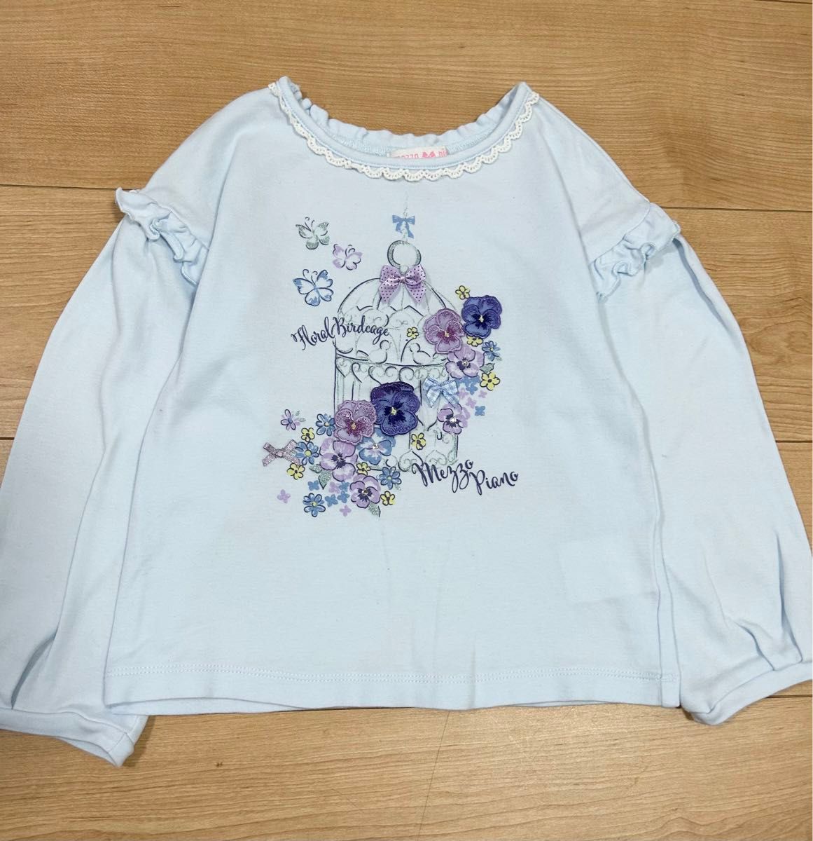 美品☆ メゾピアノ　鳥カゴ長袖Tシャツ　110