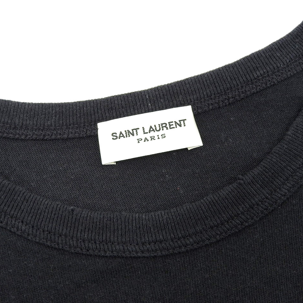 SAINT LAURENT PARIS サンローランパリ コットン クルーネックTシャツ トップス レディース ブラック S 673411 21年製_画像4