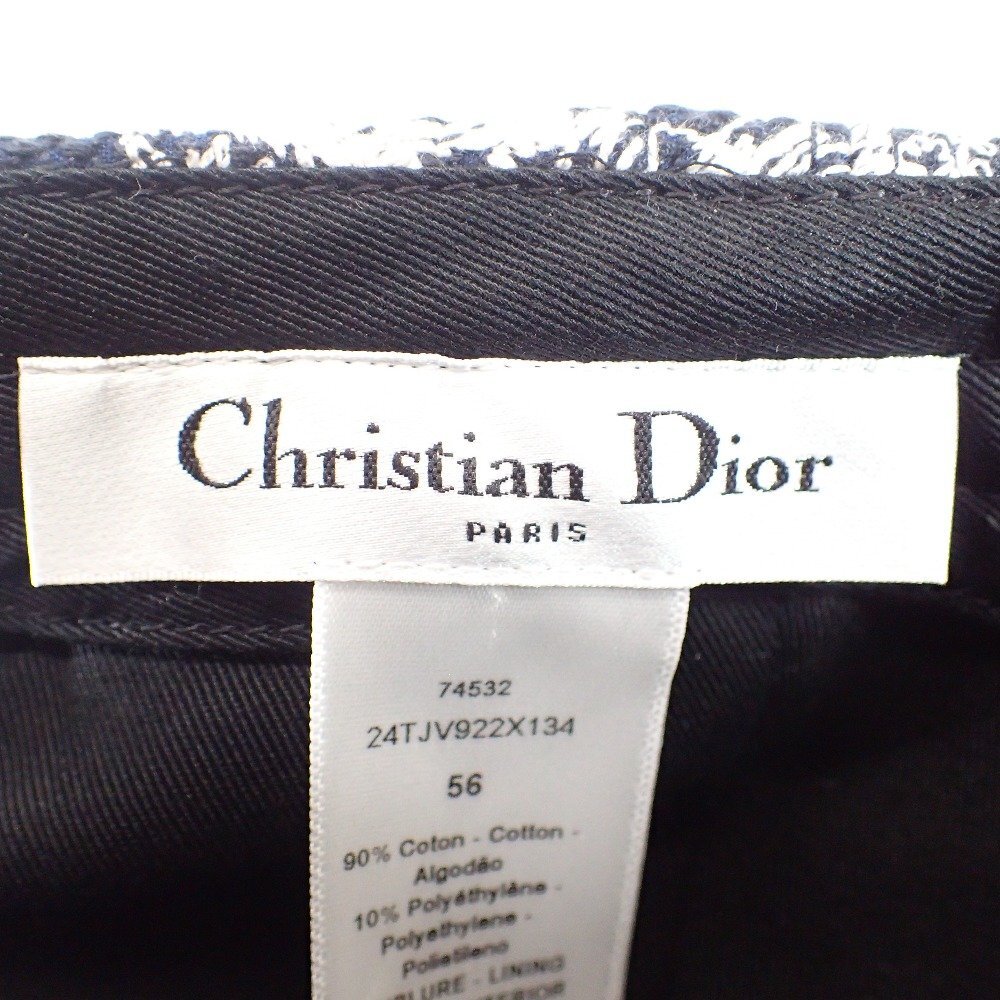 【美品】Christian Dior クリスチャンディオール 24TJV922X134 D-PLAYER トワル ド ジュイ 刺繍 キャップ 帽子 56 ネイビー レディース_画像7