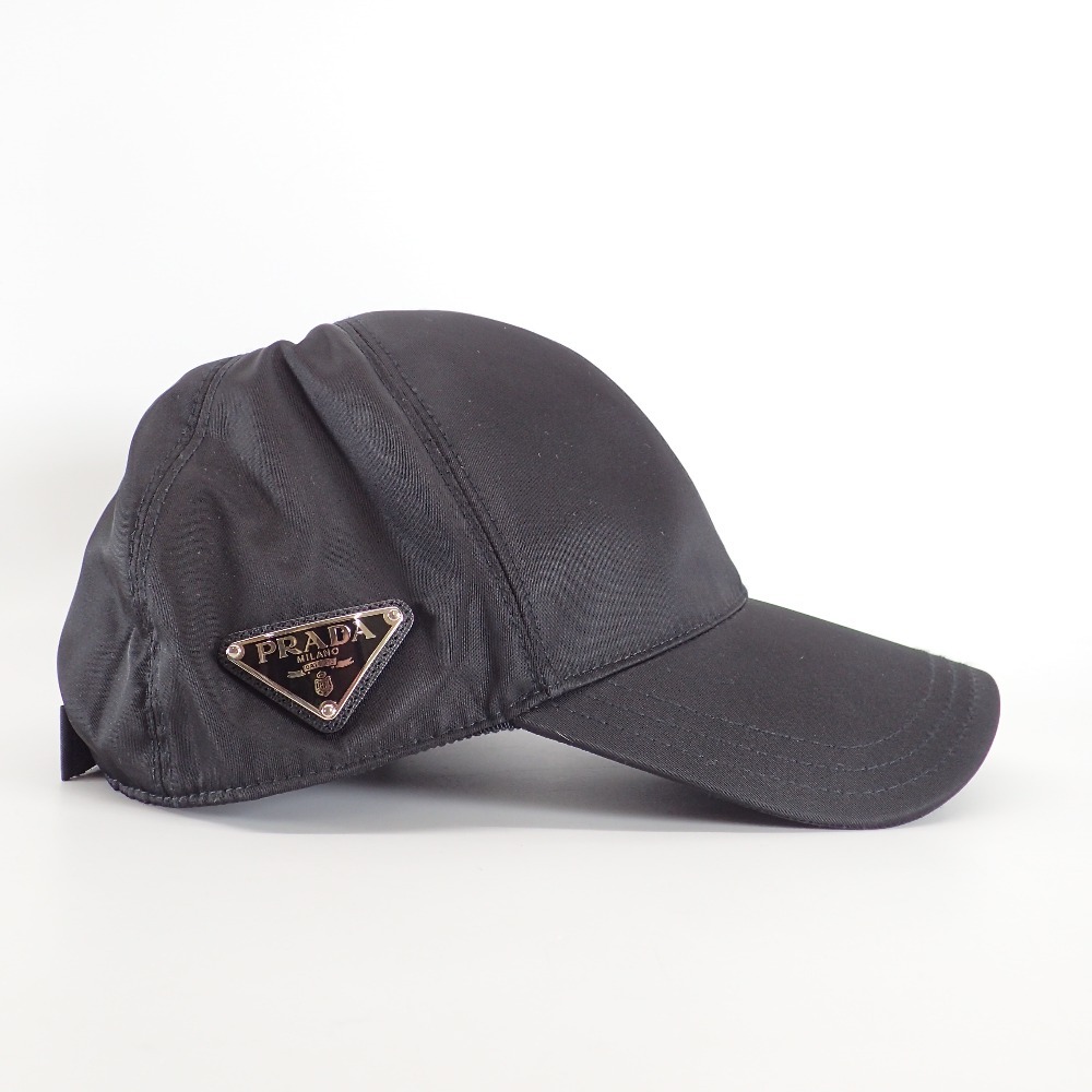 PRADA プラダ 国内正規 2HC274 Re-Nylon トライアングルロゴ ベースボールキャップ 帽子 M 58cm ブラック メンズ レディース_画像6