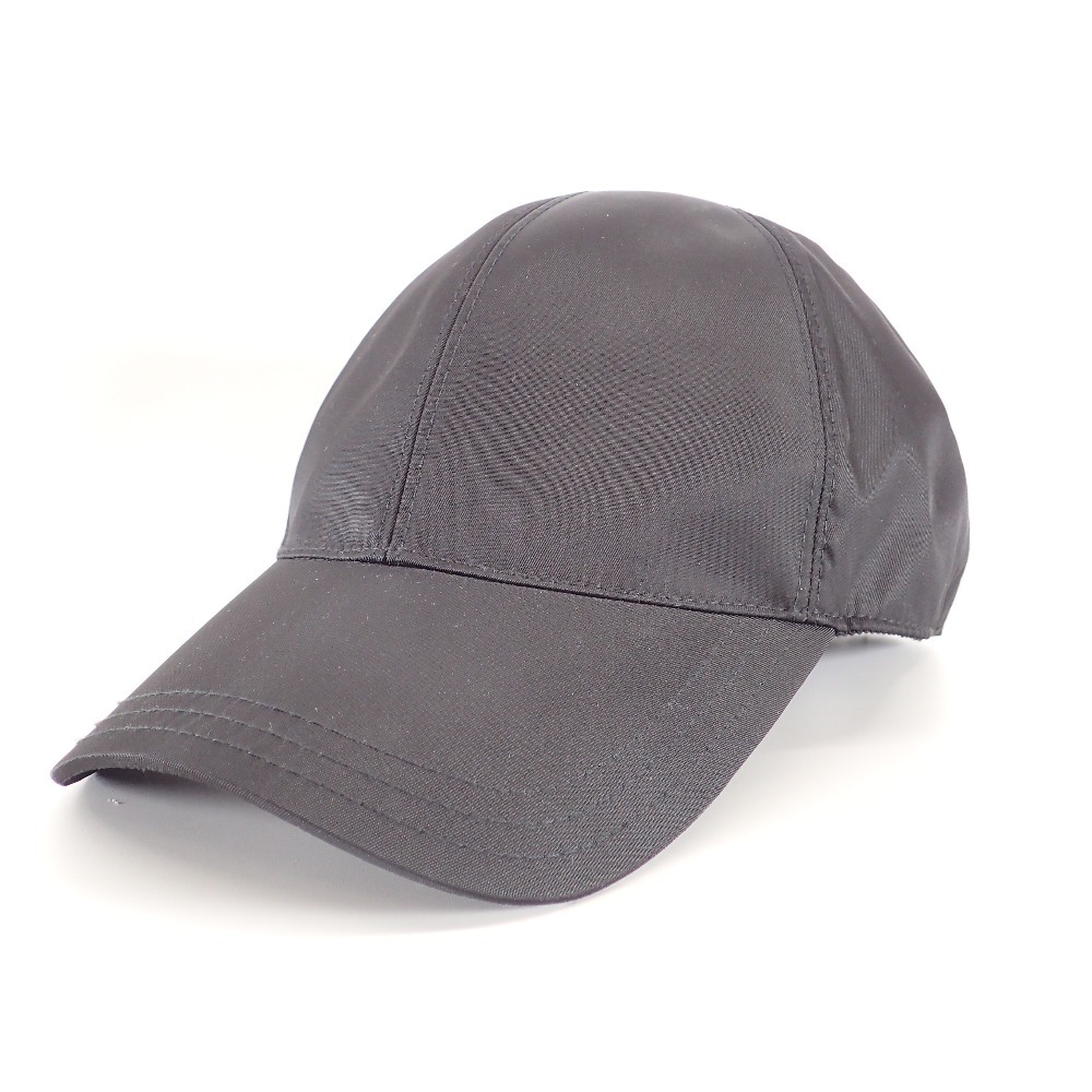 PRADA プラダ 国内正規 2HC274 Re-Nylon トライアングルロゴ ベースボールキャップ 帽子 M 58cm ブラック メンズ レディース_画像2
