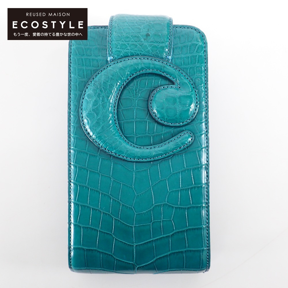  as good as new / CIVINILEchibina il crocodile shoulder pouch / smart phone case / mobile case shoulder bag lady's 