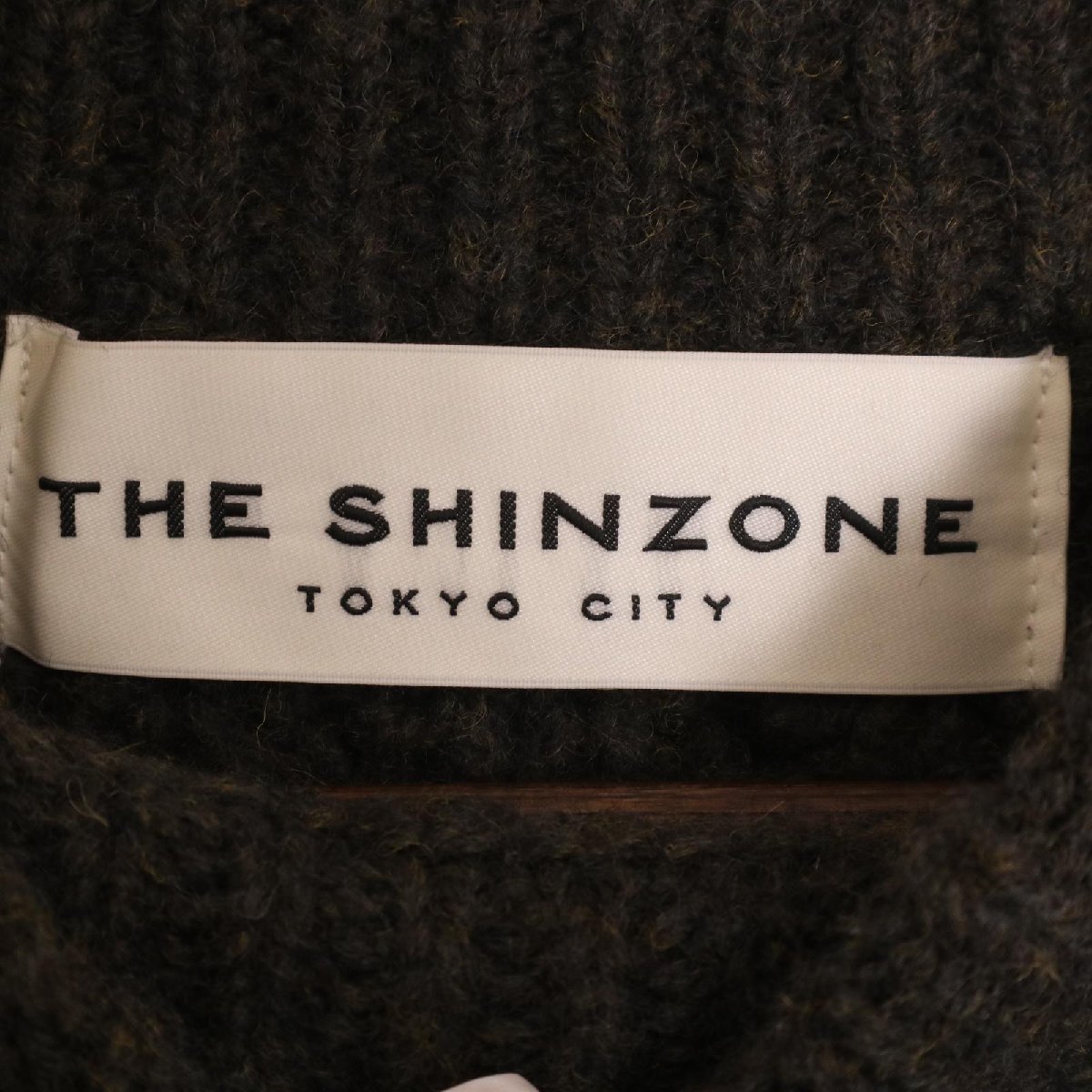 THE SHINZONE ザシンゾーン グリーン リンクケーブル ニット グリーン FO トップス ウール レディース 中古_画像6