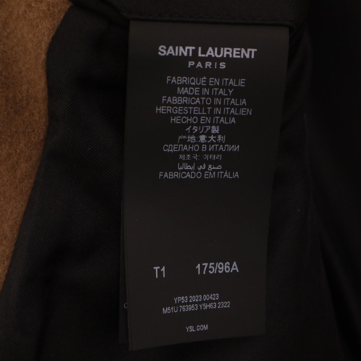 新品同様/国内正規/23AW SAINT LAURENT PARIS サンローランパリ 763953Y5H632322 ウール オーバーサイズ チェスター コート T1 メンズ_画像9