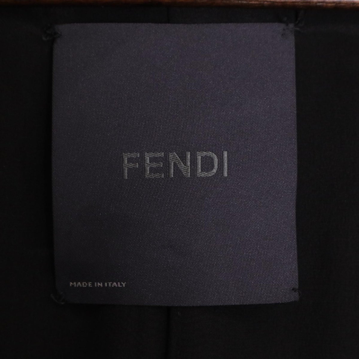 美品/ FENDI フェンディ ビジュー装飾ティペット付 ミンクファー コート 38 ダークブラウン レディース_画像9