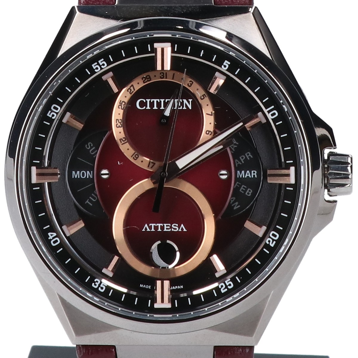 新品同様 CITIZEN シチズン BU0060-17W 8730 ACT Line ATTESA アテッサ トリプルカレンダー ムーンフェイズ エコ・ドライブ 腕時計_画像2