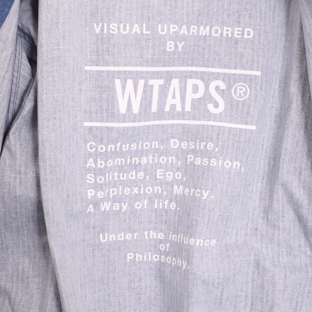 WTAPS ダブルタップス 1BRDT-JKM03 23年 ブルー コットン リップストップ フーデッドジャケット ブルー 4 ジャケット コットン メンズ 中古_画像9