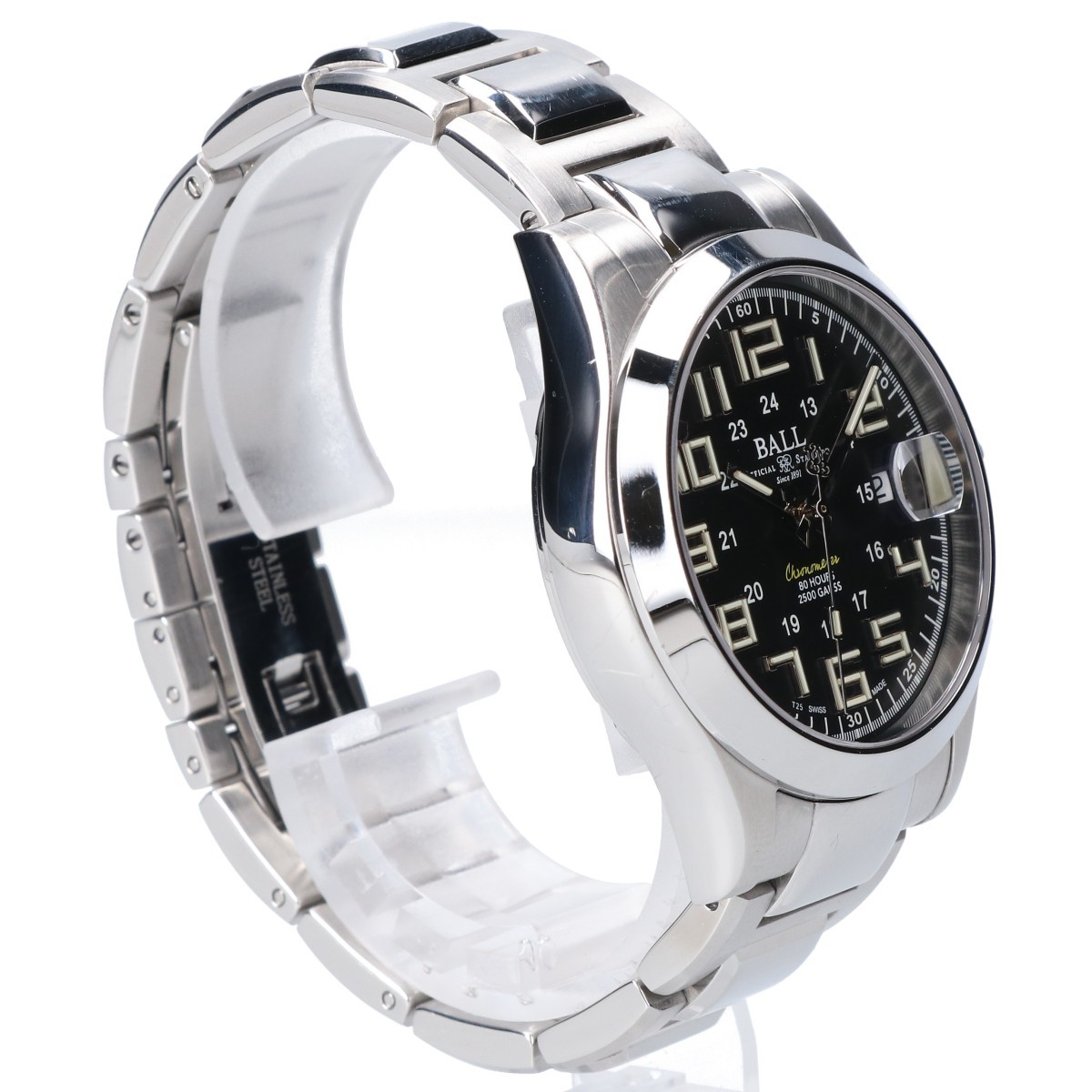 BALL WATCH ball watch NM9032C-S2CJ-BK1 engineer M Pioneer self-winding watch wristwatch silver men's 