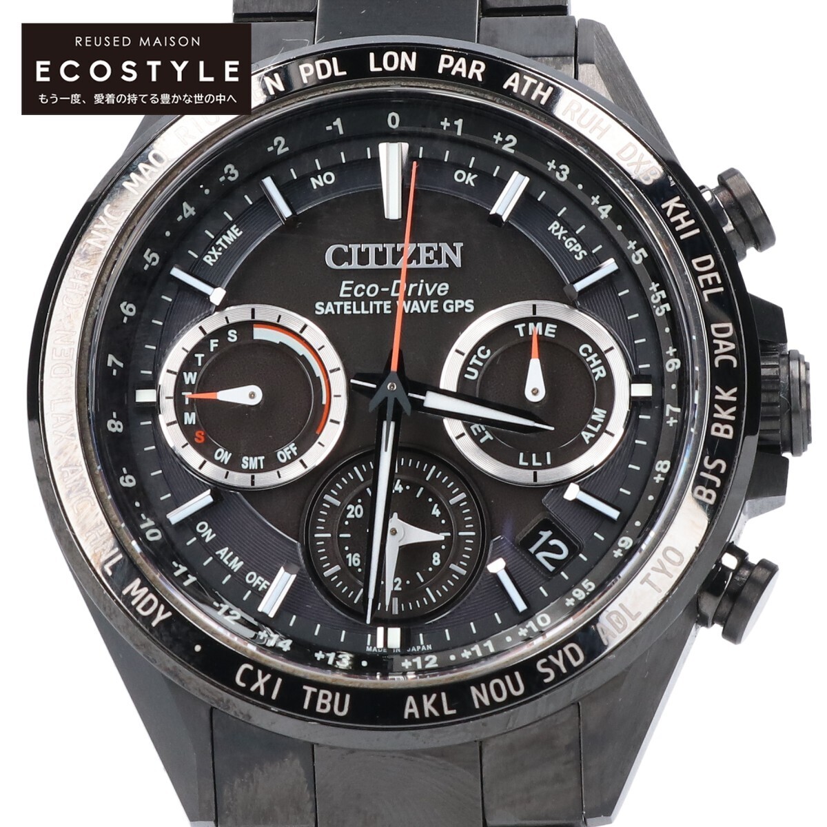 CITIZEN シチズン CC4014-62E アテッサ ACT Line ブラックチタンシリーズ エコドライブ GPS衛星電波 腕時計 ブラック メンズ_画像1