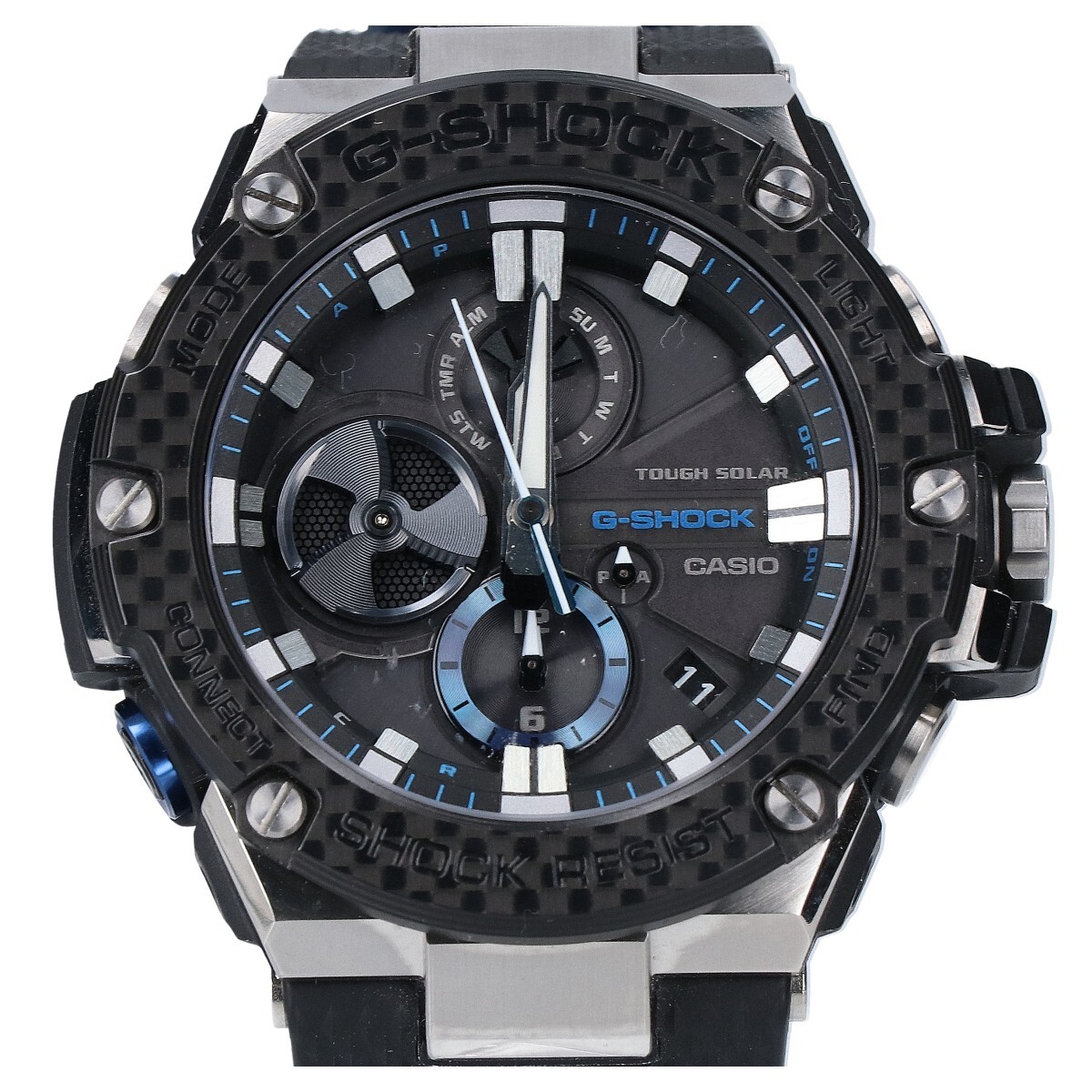 美品/ G-SHOCK ジーショック GST-B100XA-1AJF G-STEEL スマートフォンリンク タフソーラー 腕時計 ブラック メンズ_画像2