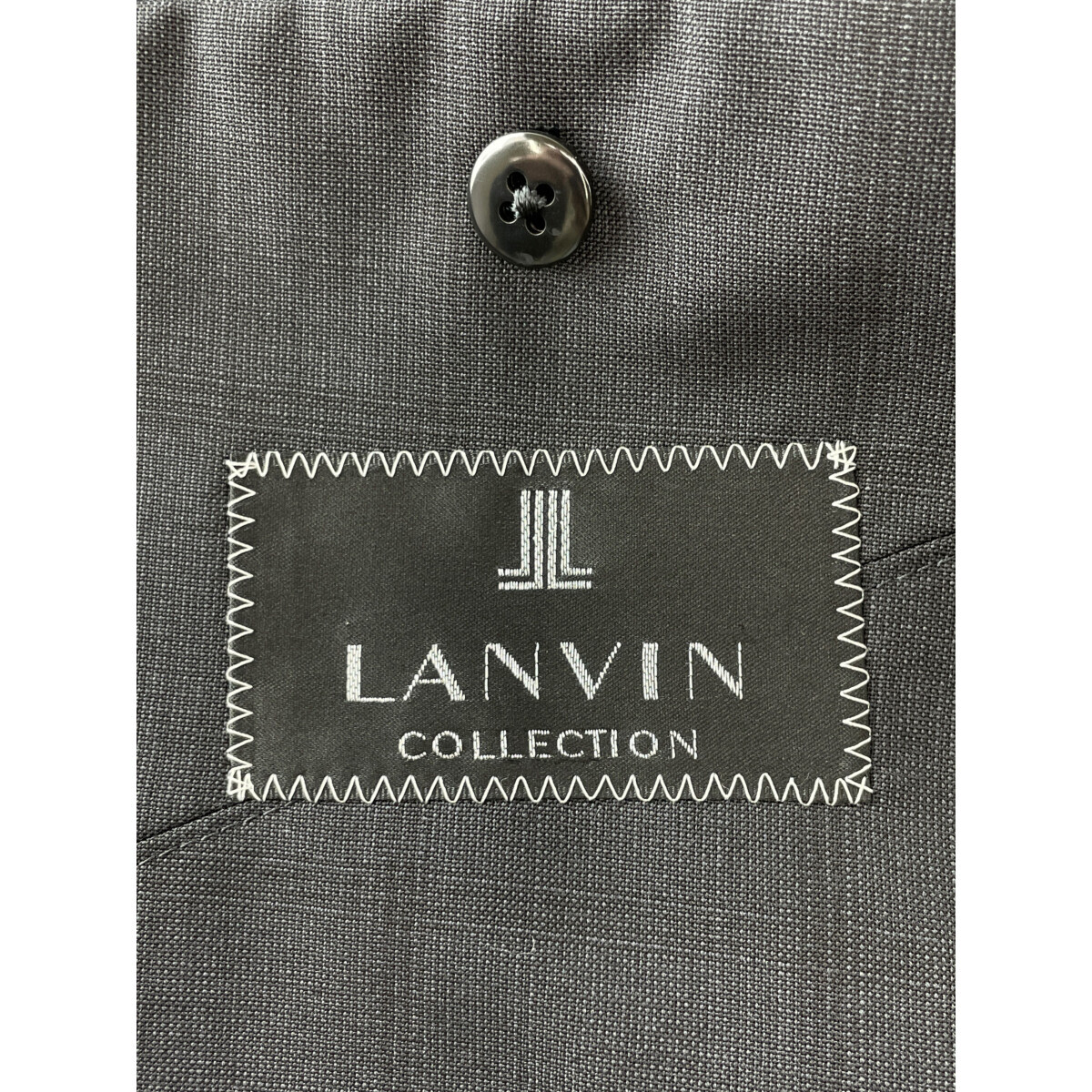 LANVIN ランバン ネイビー 198208 ウールモヘアシルク チェック パッチポケット ジャケット ブラック R50 ジャケット ウール メンズ 中古_画像5