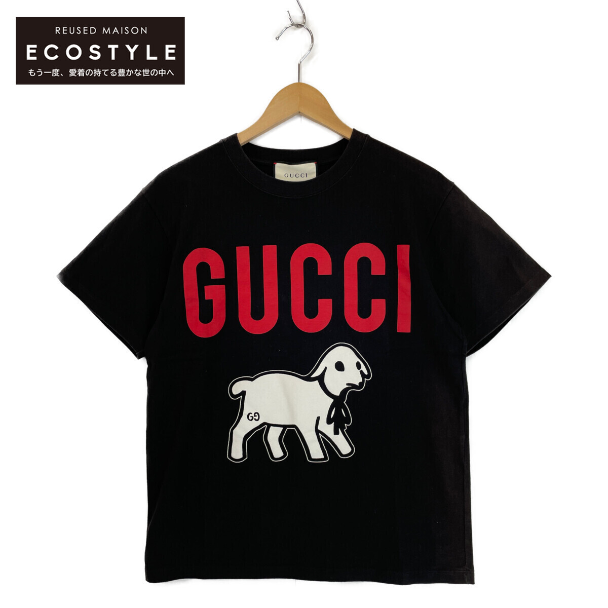 国内正規/ GUCCI グッチ 565806-XJBTV グッチラム オーバーサイズ 半袖Tシャツ/ トップス XS ブラック メンズ_画像1