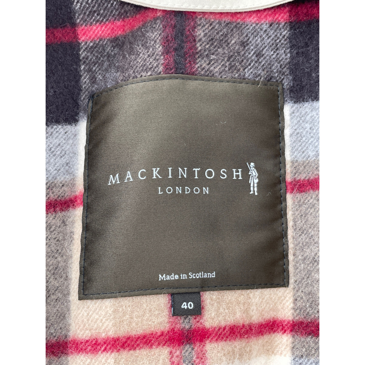 MACKINTOSH マッキントッシュ 16年製 ダンケルド チェックライナー付 ゴム引きステンカラー コート 40 メンズ_画像5