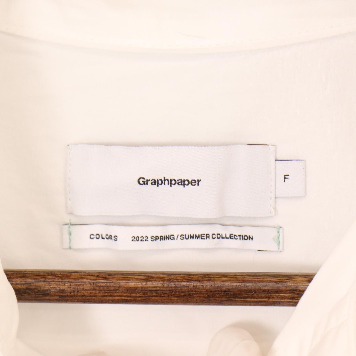 Graphpaper グラフペーパー ホワイト GM221-50063 Garment Dyed Poplin Fatigue Shirt ホワイト Ｆ トップス コットン メンズ 中古_画像7