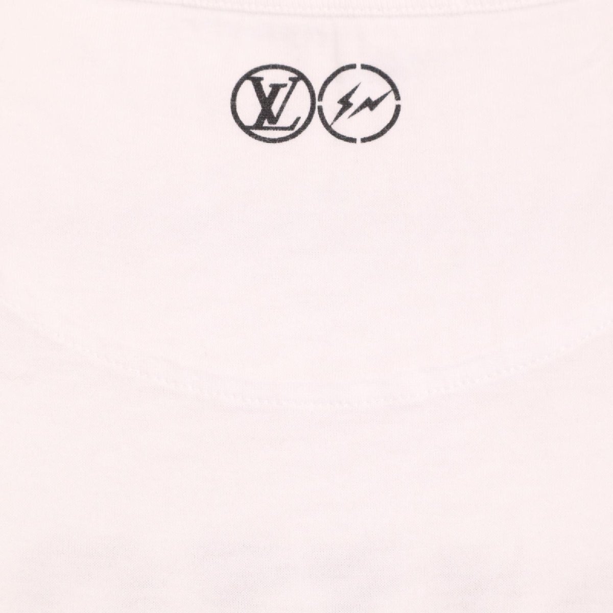 LOUIS VUITTON ルイヴィトン ×フラグメント ホワイト RM172M JC8 HDY30W ロゴ 半袖Tシャツ ホワイト M トップス コットン メンズ 中古_画像6