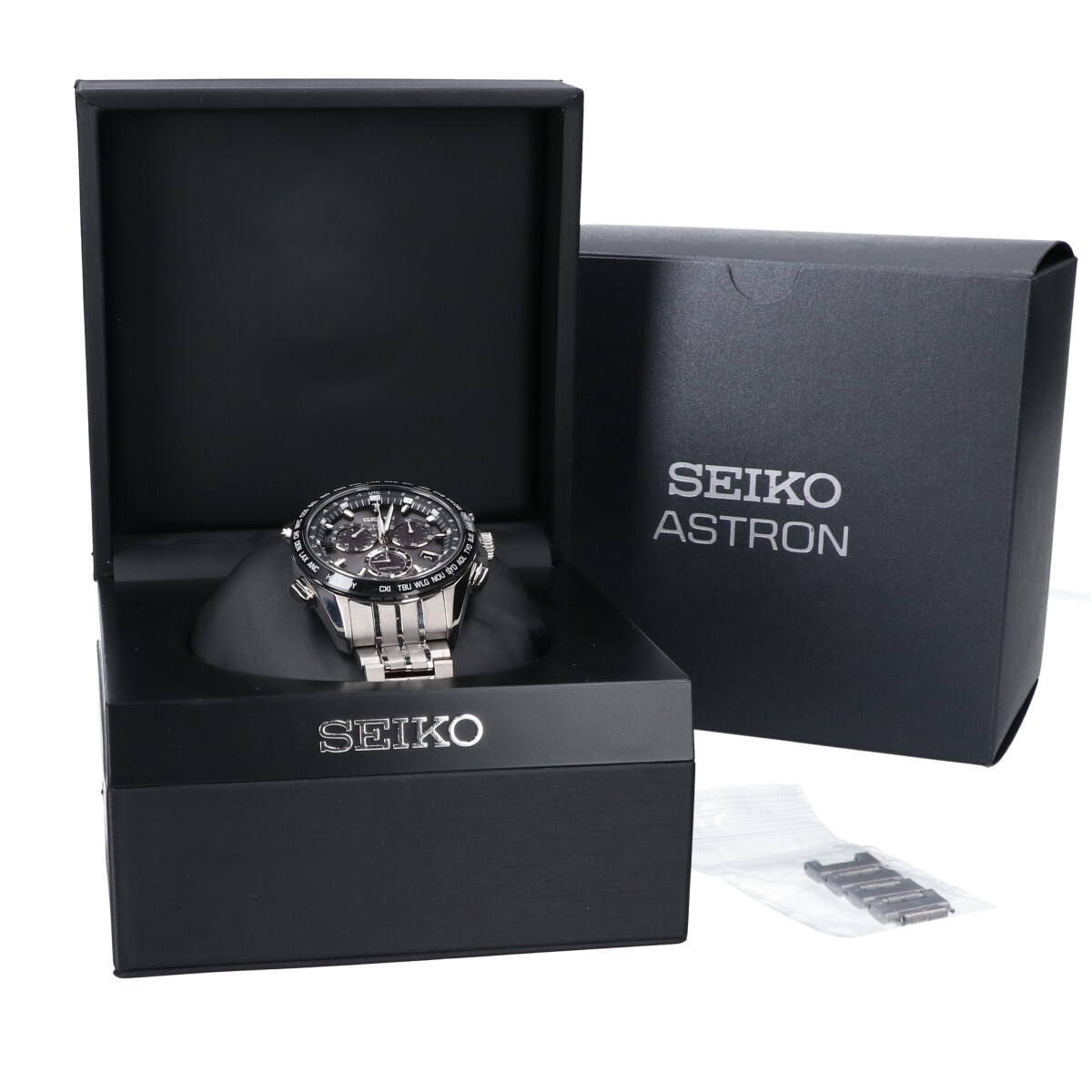 SEIKO セイコー SBXB003 ASTRON アストロン クロノグラフ チタンモデル GPSソーラー 腕時計 シルバー メンズ_画像8