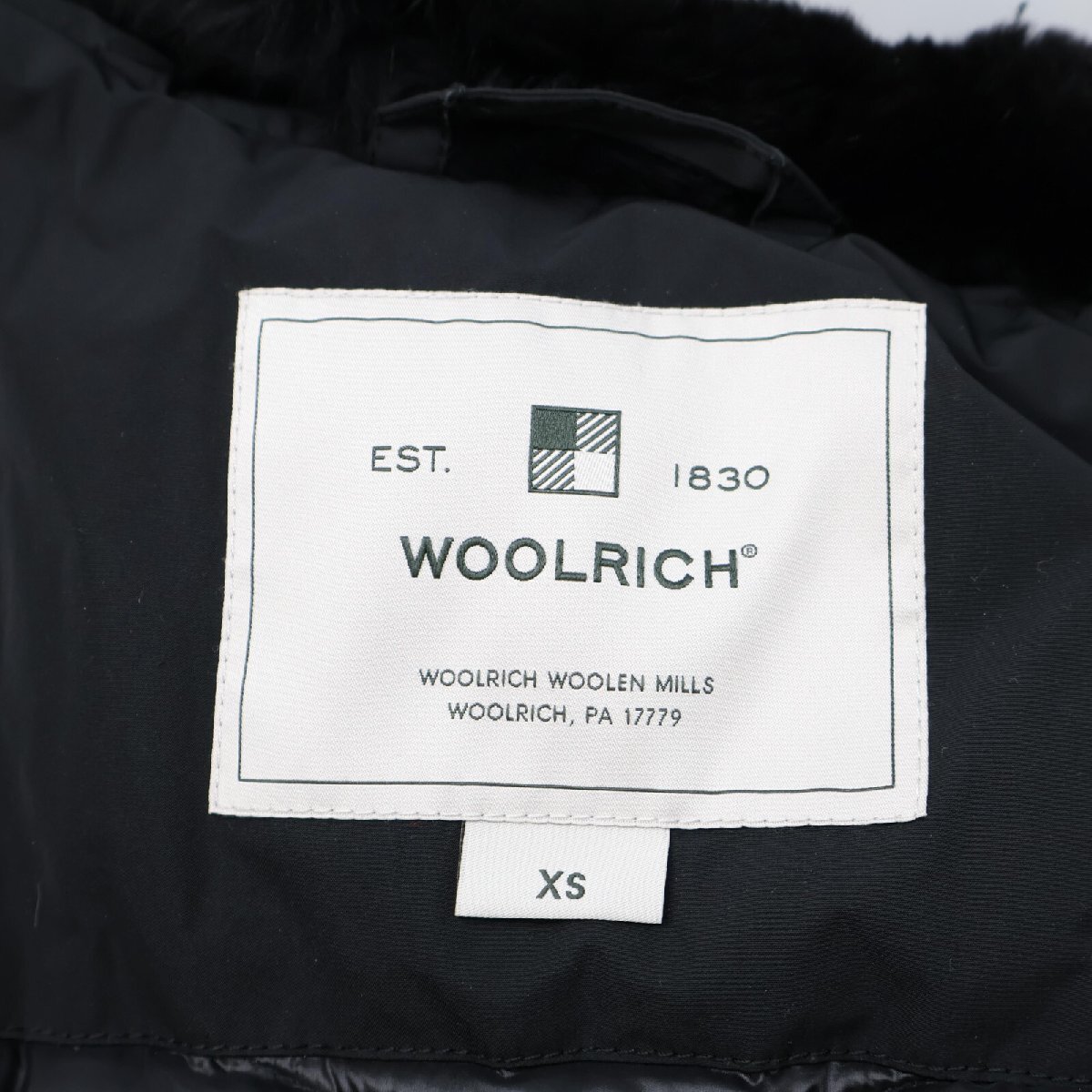 WOOLRICH ウールリッチ WWOU0412 ブラック APLE COAT ラビットファーダウンコート ブラック XS コート ポリエステル レディース 中古_画像5