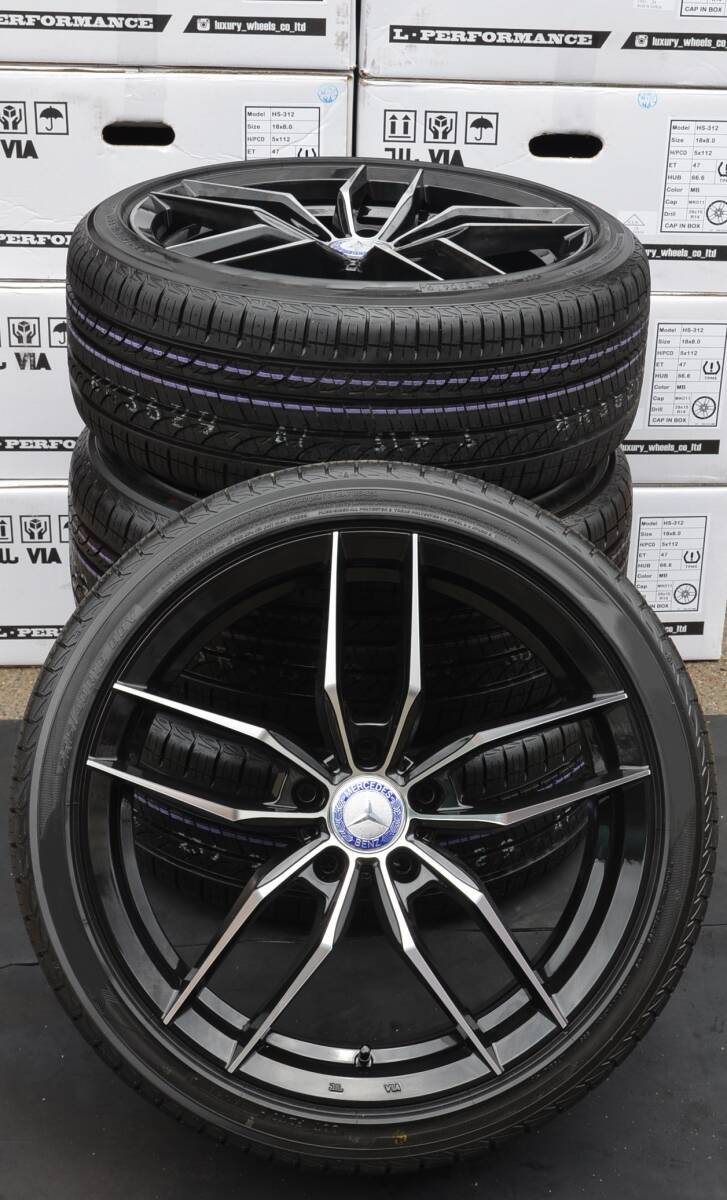 225/40R18 4本セット - ベンツ A クラス W176 B クラス W246 CLA クラス C117 C クラス W204 ( 18インチ 8J +47 5h112 ) 新品_イメージ