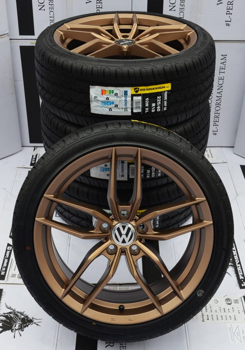 225/40R18 4本セット - VW フォルクスワーゲン ゴルフ5 ゴルフ6 ゴルフ7 用に - ( 18インチ 18x8J +47 ・ 5h 112 ) 新品 4本価格_4本タイヤホイールセット出品 (4本価格)