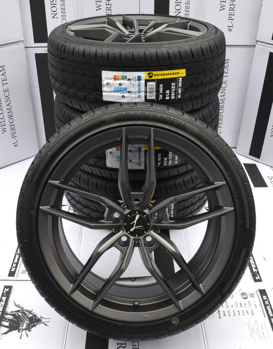 225/40R18 4本セット - MINI ミニ F54 クラブマン 用に / ( 18インチ 18x8J +47 ・ 5h 112 ) 新品 / 4本価格_4本タイヤホイールセット出品 (4本価格)