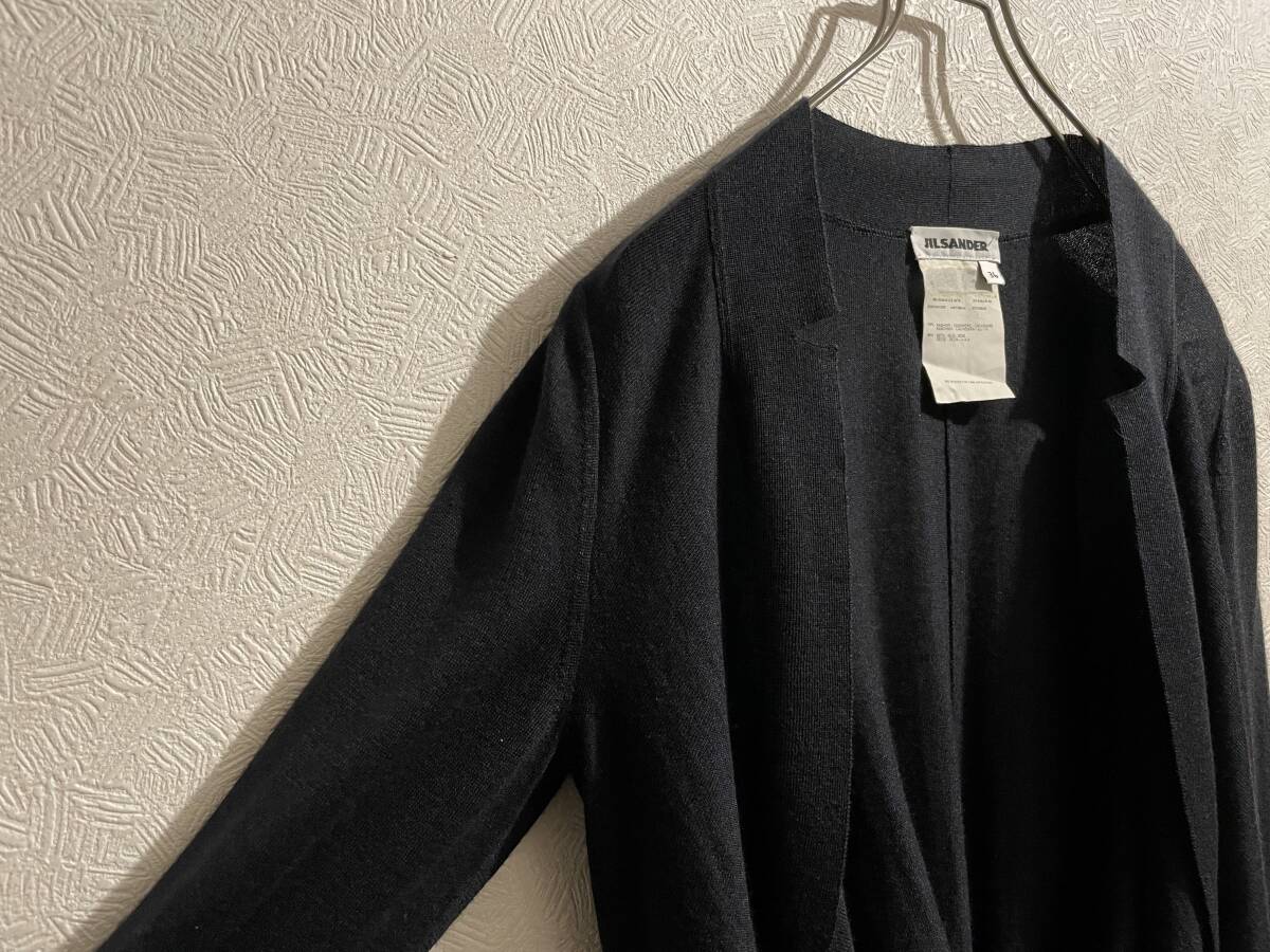 ◯ JIL SANDER カシミア バック ドレープ カーディガン / ジルサンダー ガウン シルク ブラック 黒 36 Ladies #Sirchive_画像4