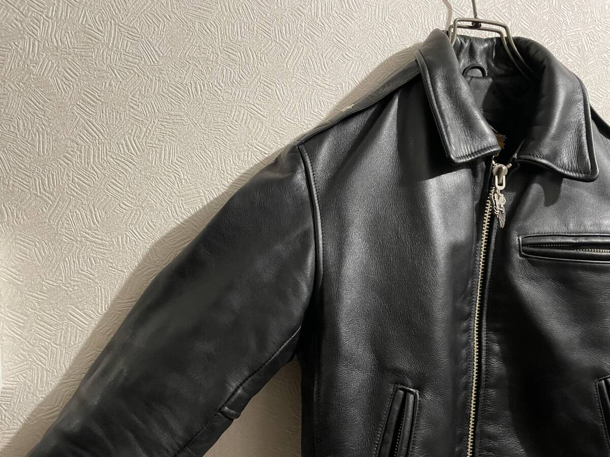 ◯ Vintage HARLEY DAVIDSON シングル ライダース ジャケット / ハーレー ダビッドソン ワンスター レザー トラッカー XS Mens #Sirchive_画像7