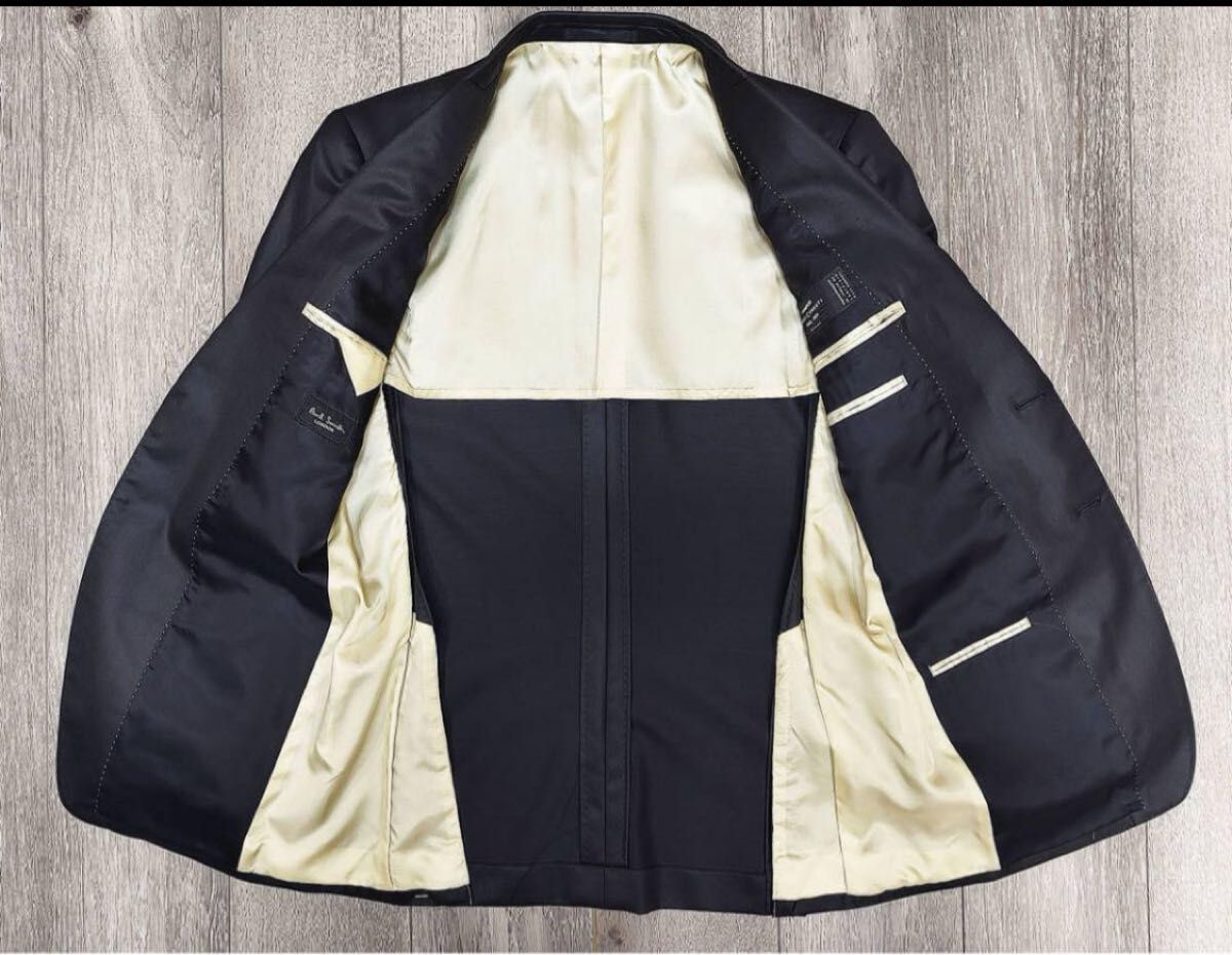 ポールスミス×CERRUTI1881SHINING光沢ブラック デザインスーツ88 ポールスミス×CERRUTI1881SHINING光沢ブラック デザインスーツ88
