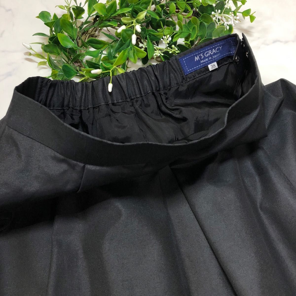 エムズグレイシーのシンプル美シルエットスカート黒38