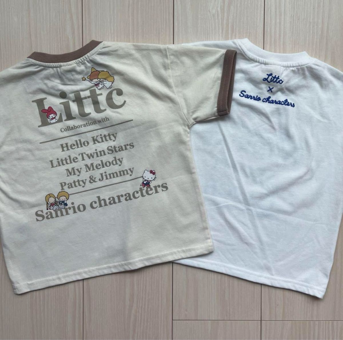 【サンリオ】リトシー コラボ キティ☆マイメロ☆キキララ キャラクター 半袖 Tシャツ 2点セット 90