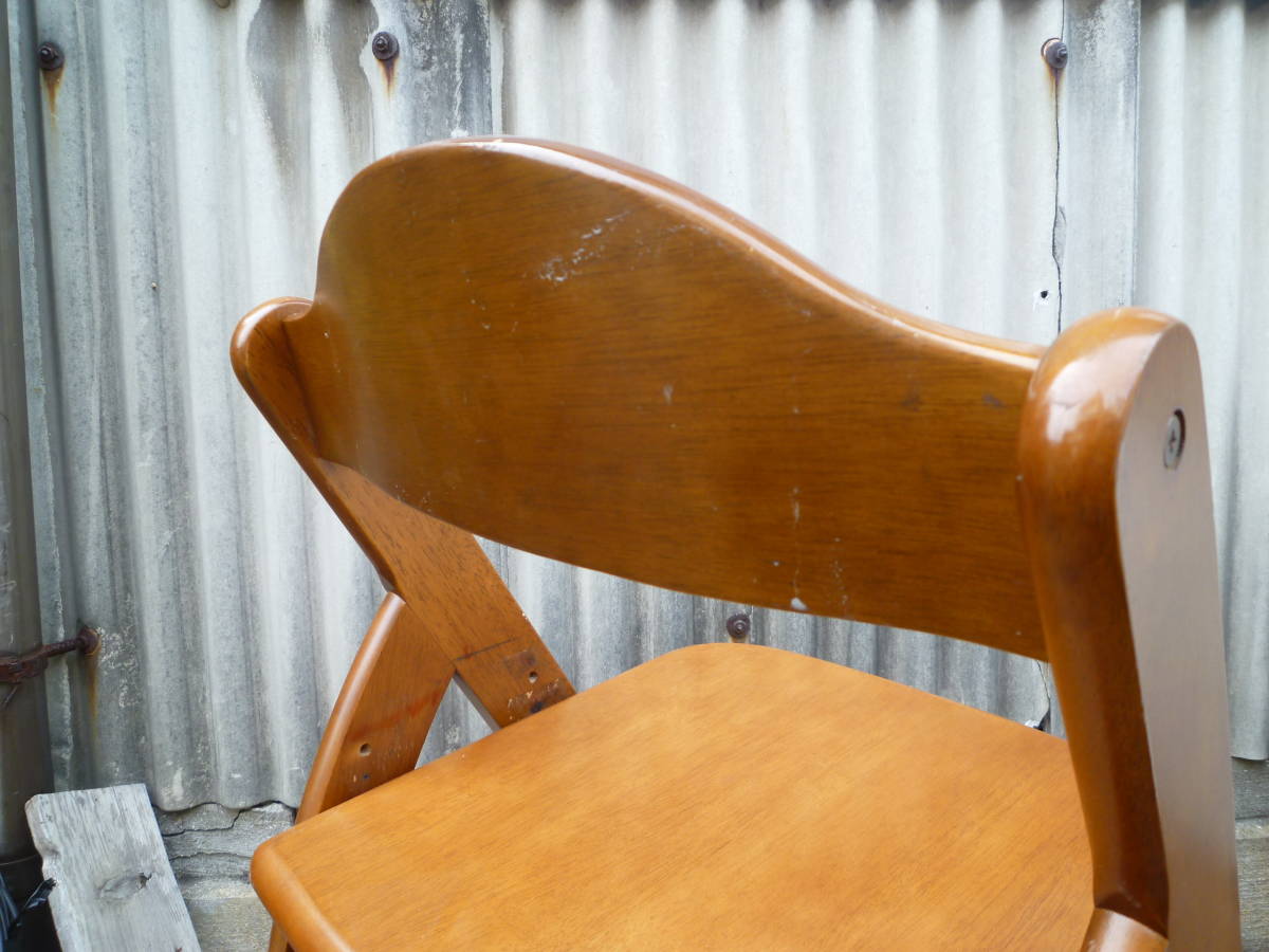 M6162 ビンテージ 子供用椅子 キッズチェア 木製 横幅44cm 奥行47cm 高さ76cm (3103)_画像7