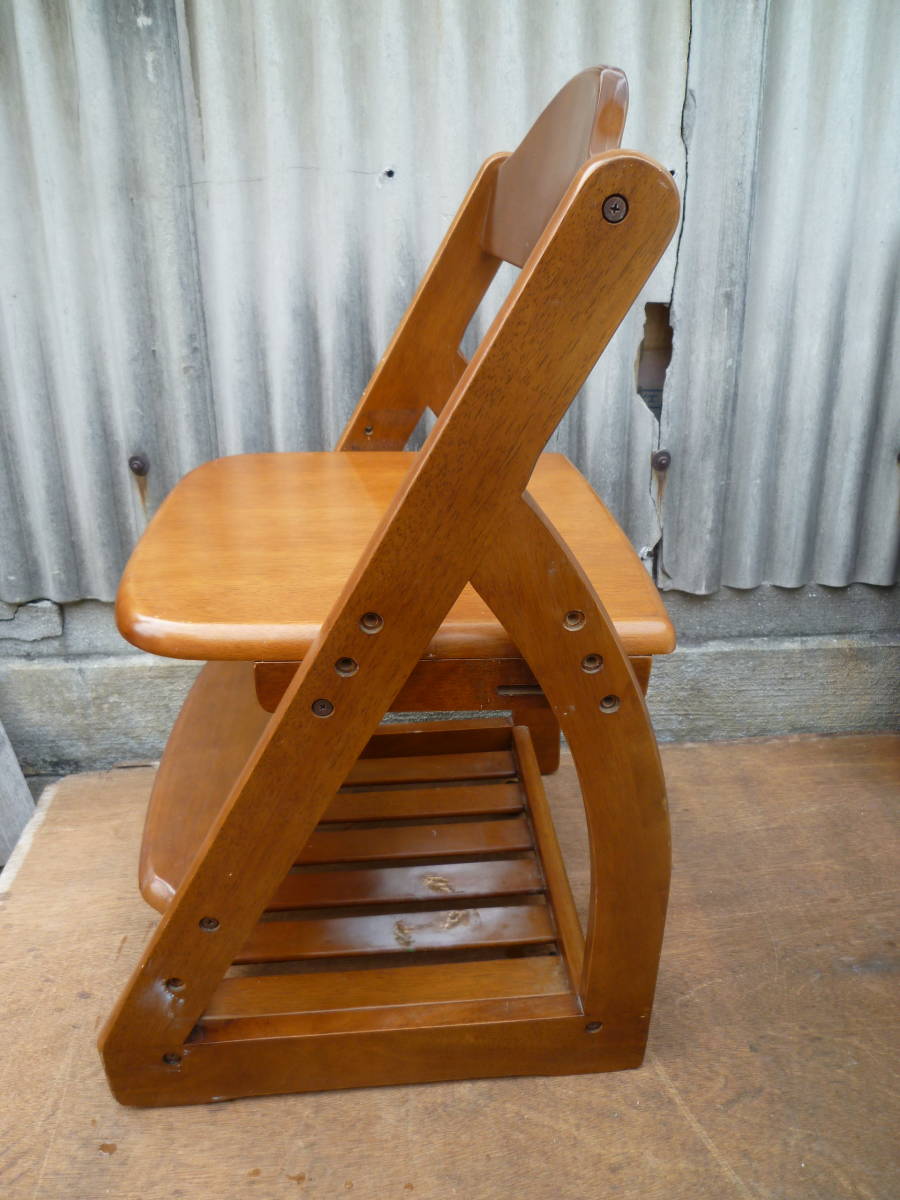 M6162 ビンテージ 子供用椅子 キッズチェア 木製 横幅44cm 奥行47cm 高さ76cm (3103)_画像2