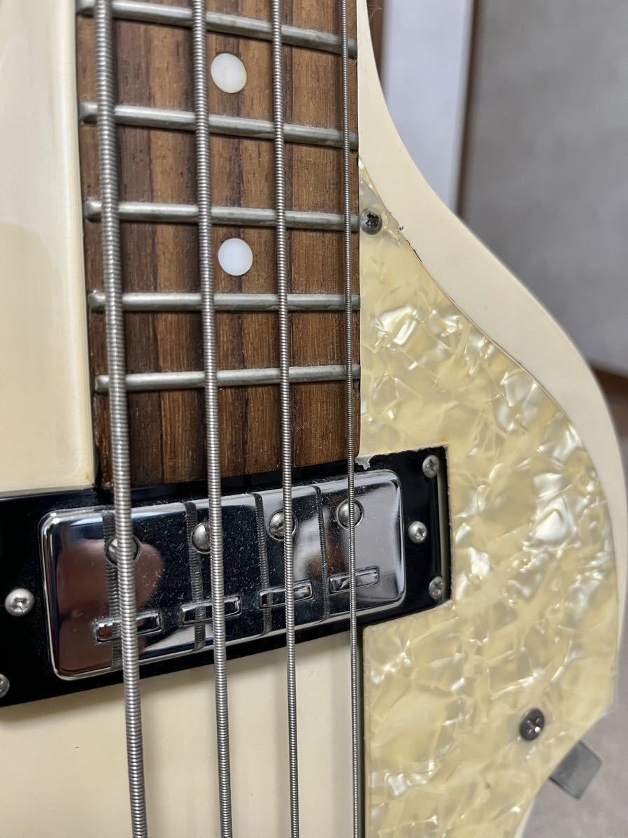 新品同様 Hofner Ignition Bass White Limited Color ヘフナー エレキベース 限定色 ホワイト バイオリンベースの画像3