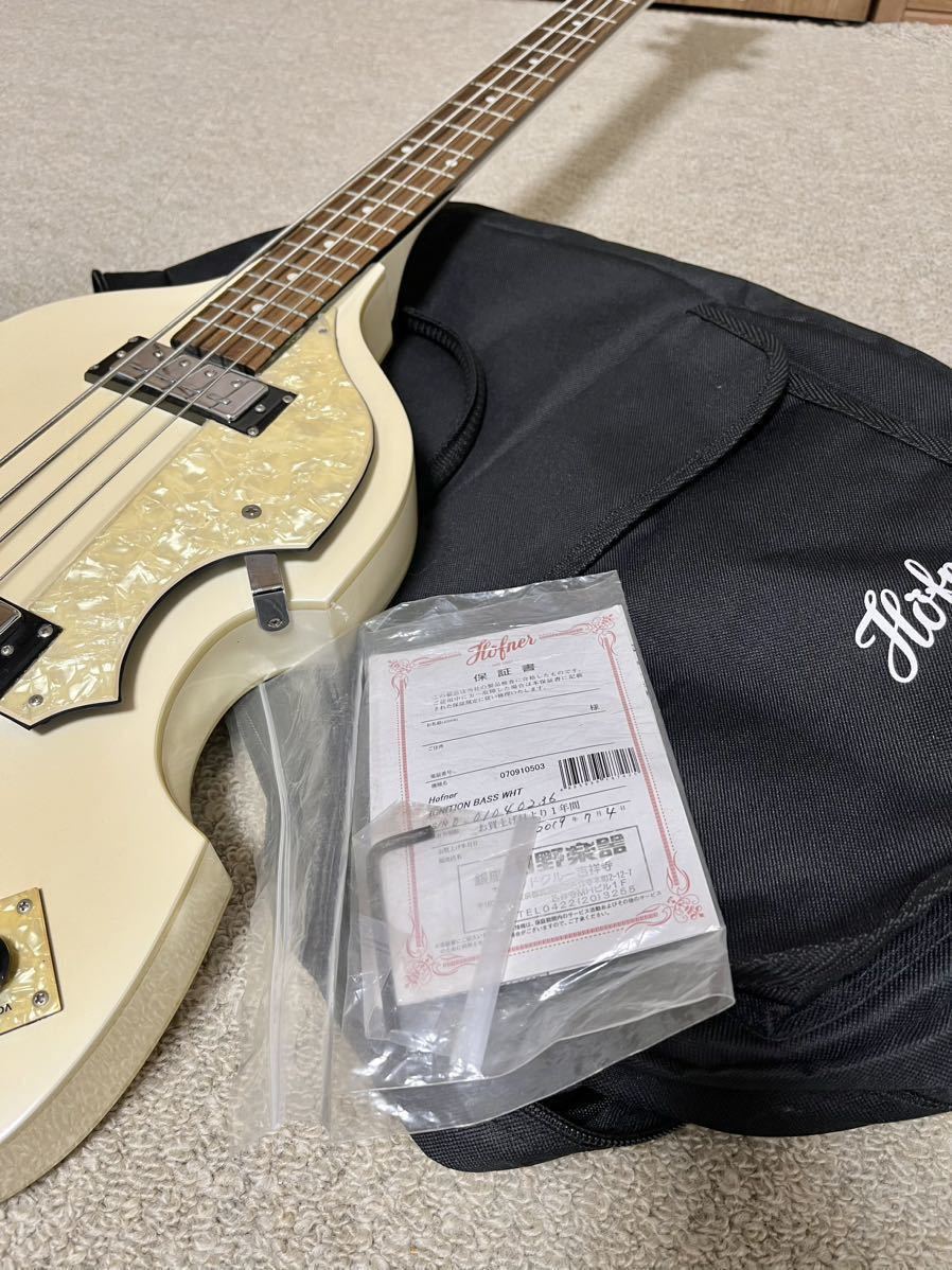 新品同様 Hofner Ignition Bass White Limited Color ヘフナー エレキベース 限定色 ホワイト バイオリンベースの画像10