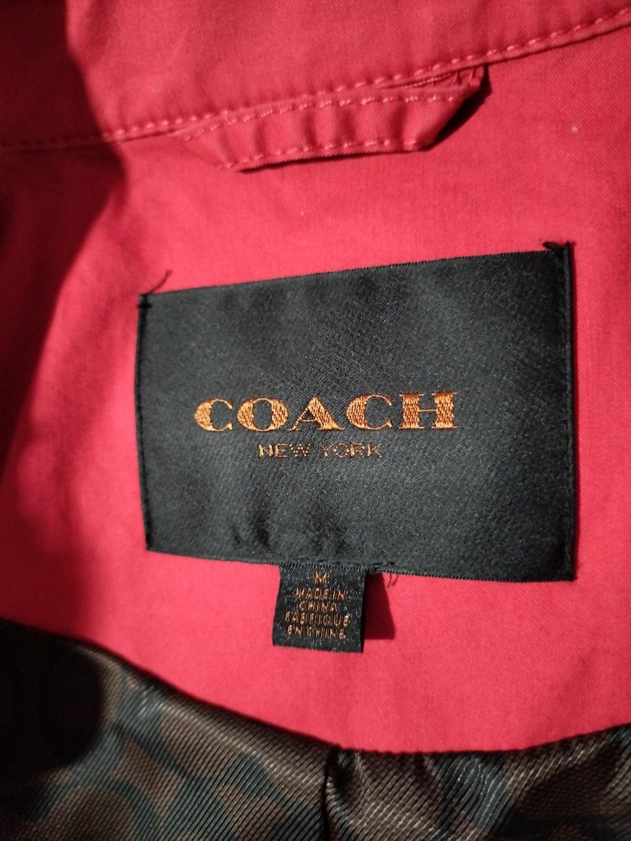 COACH トレンチコート ミドル丈 Mサイズ　レッド