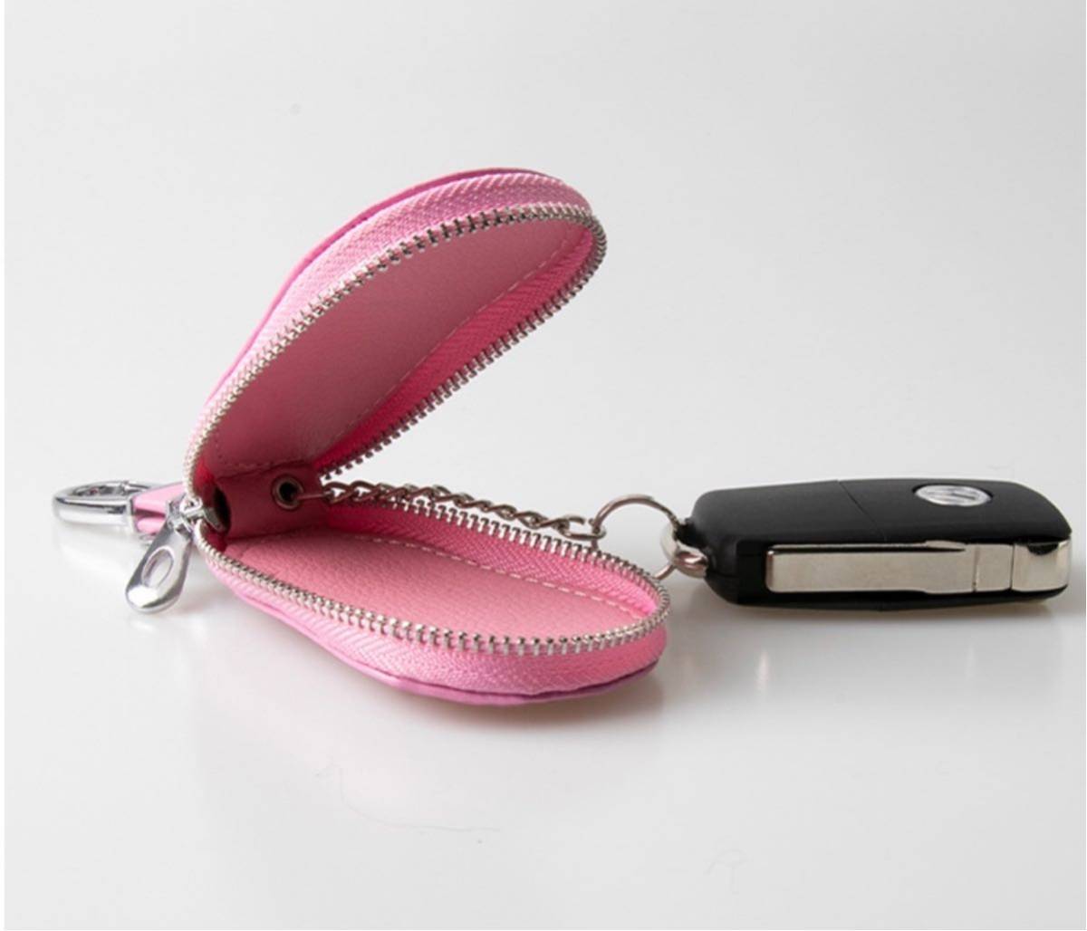  Hello Kitty key case Hello kitty key case automobile remote control key case leather zipper key cover .. pink 