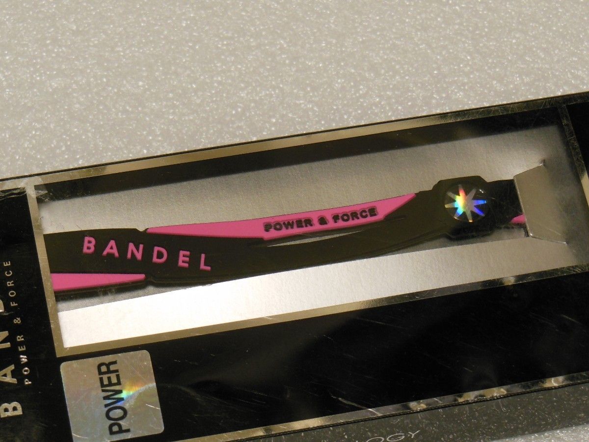 新品 BANDEL クロス アンクレット 黒×ピンク Mサイズ