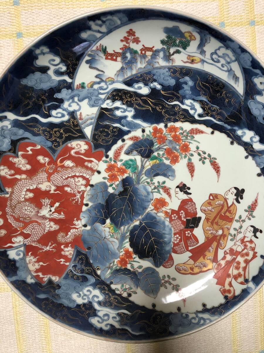 引取限定 超希少古伊万里色絵大皿 引取限定 超希少古伊万里色絵大皿