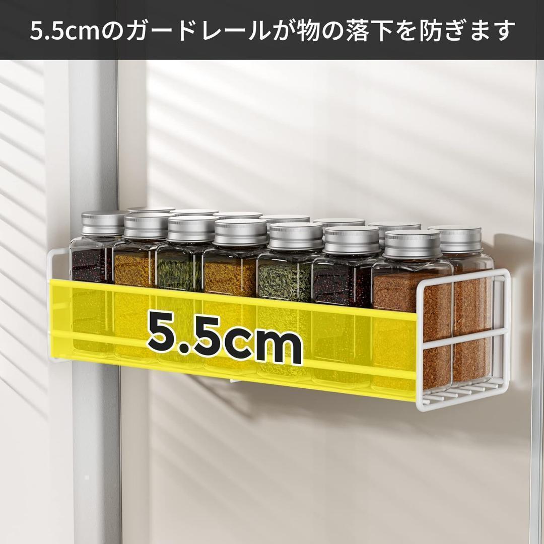 ★マグネット 調味料ラック 2段式 白 ホワイト キッチン 収納棚 洗濯機 お風呂 バスルームの画像5