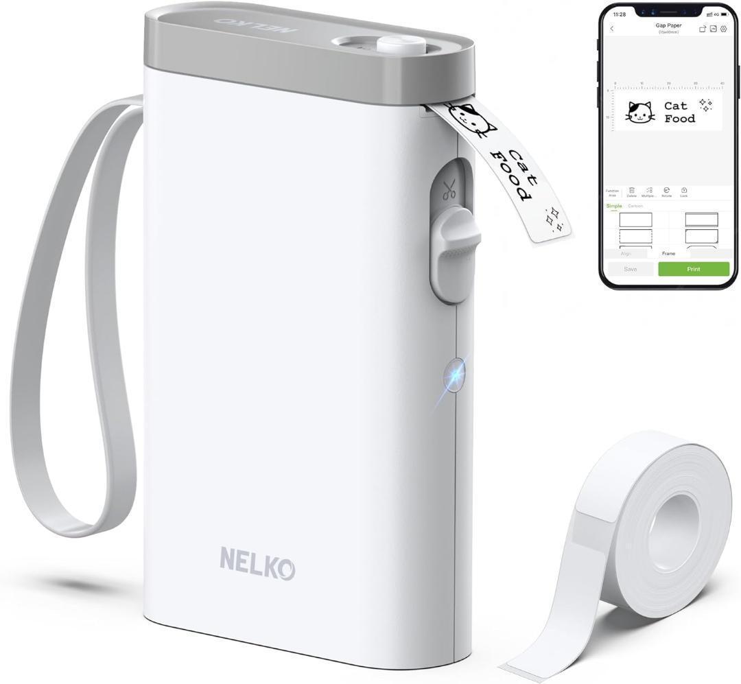 Nelko P21 ラベルライター Bluetooth接続多機能ラベルプリンター 感熱小型充電式シールプリンター ポータブルラベルプリンター 書類整理_画像1