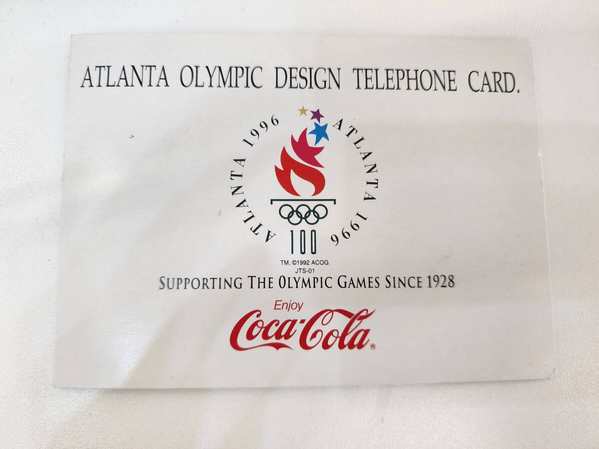 テレホンカード コカコーラ Coca-Cola テレカ 1996 オリンピック 台紙付き！ 50度数 未使用/保管品の画像2