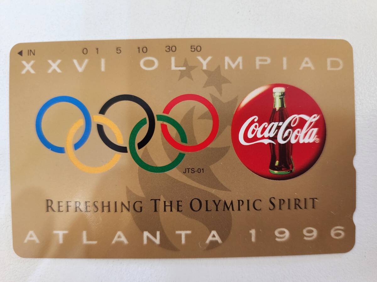 テレホンカード コカコーラ Coca-Cola テレカ 1996 オリンピック 台紙付き！ 50度数 未使用/保管品の画像4