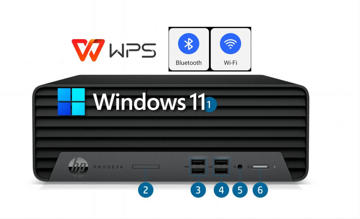 D468/HP400G7SFF/CPU i3-10100/RAM 16GB(PC4-3200)/M.2 NVMe256GB+HDD1TB/WIN11 pro/DVD/Office WPS/無線LAN+Bluetooth