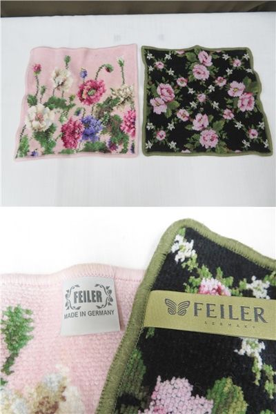 3J070MZ◎FEILER フェイラー ハンカチ ハンドタオル 花柄　ディズニー　含む　10枚セット◎中古品_画像3