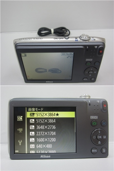 3E396◎Nikon ニコン　COOLPIX S3600　コンパクトデジタルカメラ　デジカメ　シルバー　動作品◎中古_画像6