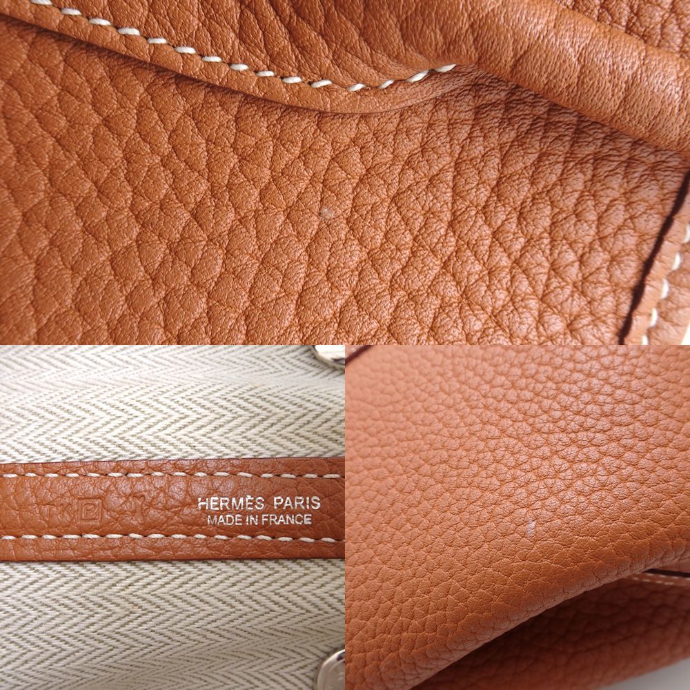 HERMES エルメス ガーデンパーティTPM ハンドバッグ □P刻印 2012年 ネゴンダ ゴールド/351064【中古】_画像6