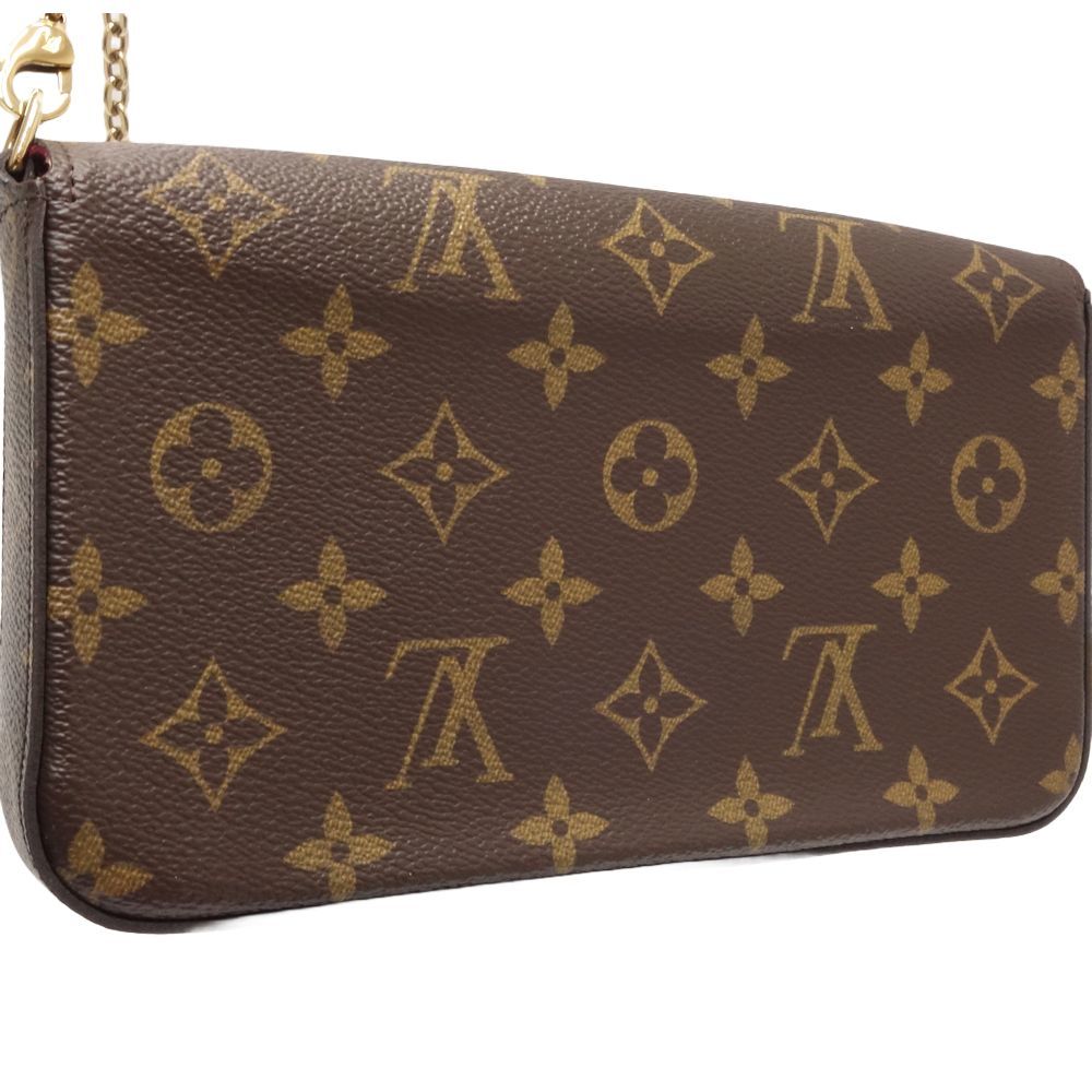 LOUIS VUITTON ルイヴィトン モノグラム ポシェットフェリーチェ M61276 ウォレットチェーン ブラウン/450272【中古】_画像3