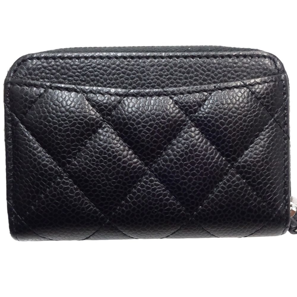 CHANEL シャネル マトラッセ クラシックジップコインパース AP0216 コインケース キャビアスキン ブラック/180331【中古】_画像3